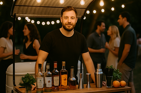 Professional bartender at outdoor event